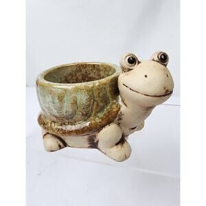 Garden Pals Turtle Succulent Air Plant Small 3" Drip Glaze Decorative Planter